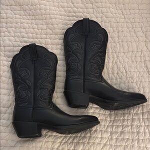 Ariat Black Heeled Boots with Western Stitching
